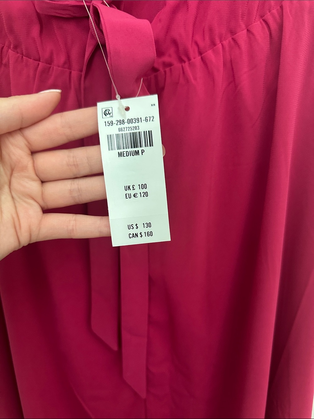 Abercrombie & Fitch Dipped-Waist Hardware Maxi Dress in Magenta Medium Petite - Picture 9 of 10